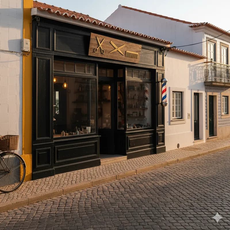 Exterior da La barberia na Rua Vista Alegre, Cascais